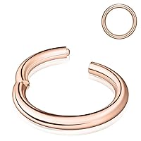 Nose Rings Hoop, 316L Surgical Steel 20G 18G 16G 14G Hypoallergenic Nose Rings Septum Cartilage Hoop Earring Conch Piercing Jewelry for Women, Diameter 5mm to 14mm, Gold, Rose Gold, Silver, Black