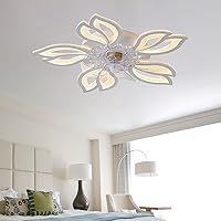 Fan with Ceiling Light Reversible Mute Fan Lighting Control 6 Speeds Bedroom Led Dimmable Ceiling Fan Light with Remote Modern Living Room Quiet Fan Ceiling Light
