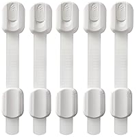 6 Pack Baby Locks Child Safety Refrigerator Cabinet Drawer Door Latches - Easy to Use - No Tools Required - Durable and Reliable - for Cabinets, Drawers, and More (white, 6 Pack)