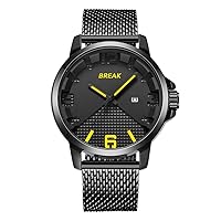 Men's Watches Stainless Steel Strap Fashion Casual Stopwatch Waterproof Calendar Quartz Wristwatch