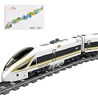 Express Passenger Train Set, RC Railway Train Model, MOC City Railway Train Bricks DIY Building Block Model with Light 647 Pcs
