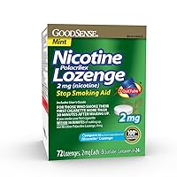 GoodSense Nicotine Polacrilex Lozenge 2 mg (nicotine), Mint Flavor, Stop Smoking Aid; quit smoking with nicotine lozenge, 72 Count