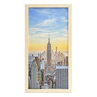 Frame Amo Natural Color 12x24 Picture or Poster Frame, 1 inch Wide Border, Smooth Finish, Acrylic Front