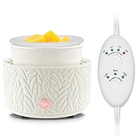 Wax Melt Warmer with Timer-3-in-1 Wax Melter Burner with Silicone Liner, Fragrance Warmer for Scented Candles, Wax Tarts, Essential Oils to Freshen Home Office, Auto Shut Off & Temperature Adjustment