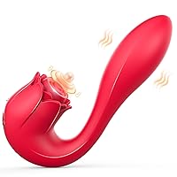 Vibrator Adult Sex Toys for Women - 2IN1 Rose Sex Toy Vibrator Adult Toy with 7 Dildo Vibration & 3 Clitoral Pulsing Nipples Anal, G Spot Vibrators Clitoral Stimulator Couples Sex Toys