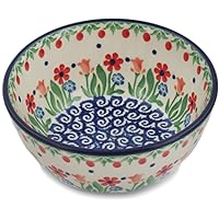 Polish Pottery 4¾-inch Bowl made by Ceramika Artystyczna (Babcia's Garden Theme) + Certificate of Authenticity