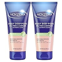 Noxzema Ultimate Clear Daily Deep Pore Oil-Free Cleanser for Soft, Smooth Skin - Noxzema Daily Face Wash for Women and Men, Noxzema Facial Cleanser for Acne Prone Skin, 6 Oz Ea (Pack of 2)