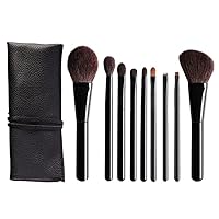 9 Makeup Brushes Leather Bag Portable Makeup Brush Set Beauty Tools
