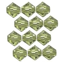 12 Light Olivine Swarovski Crystal Bicone Beads 4mm New