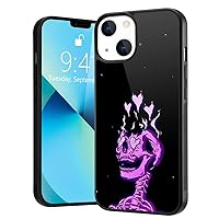 Phone Case with Heart Skull Love Pattern for iPhone 14 Pro,Shockproof Anti-Scratch Protective Stylish Slim Cover Hybrid Hard Back with Soft Rubber Case for iPhone 14 Pro