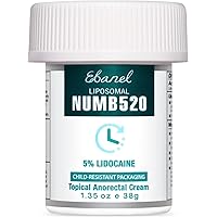 Ebanel 5% Lidocaine Numbing Cream, Pain Relief Cream Burn Itch Cream, Numb520 Topical Anesthetic Lidocaine Cream Maximum Strength with Vitamin E for Local and Anorectal Uses, Hemorrhoid Treatment