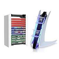 PS5 Accessories, PS5 Controller Charger Station and PS5 Game Storage Rack for 12 Games