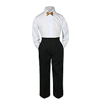 3pc Shirt Black Pants Bow Tie Set Baby Toddler Kid Boy Party Formal Suit Sm-7