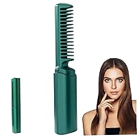 Hair Straighteners Mini Hair Straightener Portable Cordless Hair Straightener Brush USB Rechargeable 3 Temperature Adjustable Hair Brush with Anti-Scald Feature for All Hair Types Green