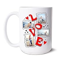 Love Mug, Love Husband Cup, Coffee Mug For Husband, Custom Photo Couples Ceramic Cup, Novelty Hubby Pottery Cup, Valentines Gift For Him, Personalized Husband Gifts, White Porcelain Mug 11oz 15oz