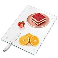 Tempered Glass Cutting Board for Kitchen - 16x12 inch Clear Cutting Board for Countertop, Glass Tray - Scratch, Heat, and Shatter Resistant - Durable & Easy to Clean