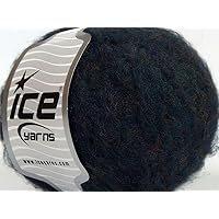 Ice Yarns Cosmos Trilly - Dark Blu-ish Purple with hints of Pink Green Blue and Yellow in a Fuzzy Worsted Acrylic, Alpaca, Wool Blend Yarn 50 Grams (1.75 Ounces) 150 Meters (164 Yards)