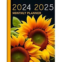2024-2025 Monthly Planner: Get Organized in Style with Our Large Sunflower Two 2 Year Agenda Organizer Diary - 24 Months Calendar