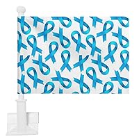 Prostate Cancer Awareness Ribbon Printed Car Flags for Window Double Side Decorative Signs Banner 12 X 18 Inch (Without Flagpole)