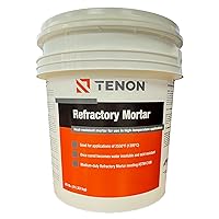 Refractory Mortar - High Temperature Mix for Fireplaces, Fire Pits, Chimneys, Parging, Brick, Clay, and More, White in Color, High Heat Resistance, Up to 2550°F (25 Pound, 1)