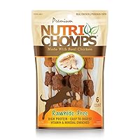 NutriChomps Dog Chews, 5-inch Kabobs, Easy to Digest, Rawhide-Free Dog Treats, 6 Count, Real Chicken and Duck flavor