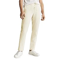 Ma Croix Mens Linen Pants with Drawstring Wrinkle Resistant Flat Front Classic Slacks Comfort Waistband