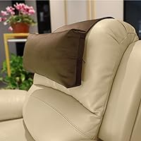 Velvet Recliner Head Pillow with Non-Slip Base - Adjustable Neck Support for Pain Relief in Home, Office and Travel (Brown)