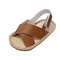 Infant Boys Girls Open Toe Solid Shoes First Walkers Shoes Summer Toddler Flat Sandals Wide Toddler Girl Sandals