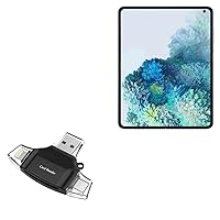 BoxWave Smart Gadget Compatible with Samsung Galaxy Z Fold 2 - AllReader SD Card Reader, microSD Card Reader SD Compact USB - Jet Black