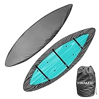 600D Kayak Cover 13-16 ft Canoe Cover Paddle Board Cover Kayak Covers for Outdoor Storage, Waterproof UV Protection Dust Boat Cover for Kayak Fishing Boat Canoe, Grey