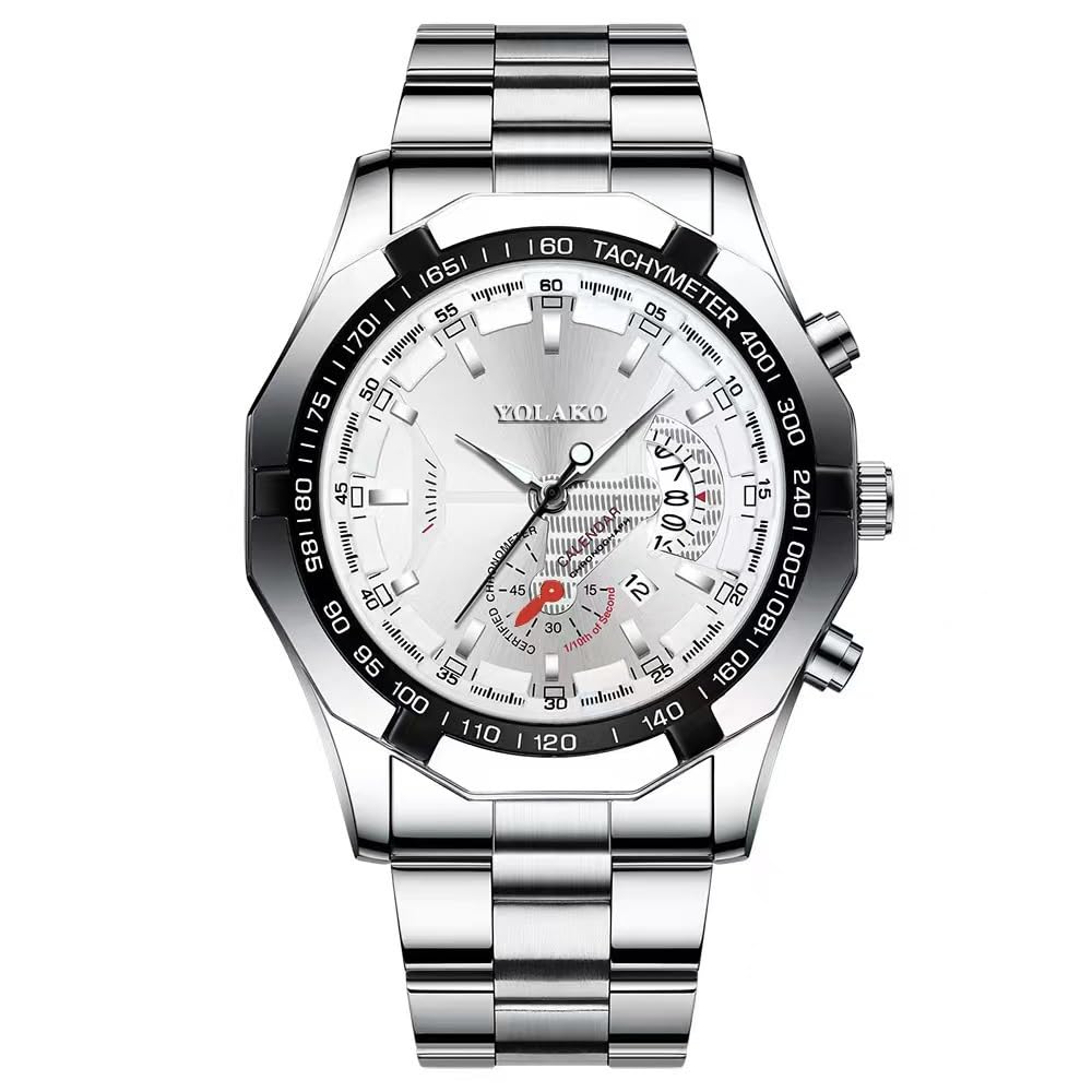 TPSOUM Wrist Watch for Men, Fashion Analog Quartz Men's Watch, Gent's Watch with Alloy Steel Strap