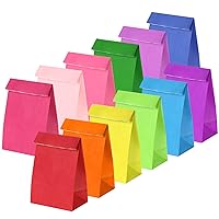 Tomnk 48pcs Party Favor Bags, 12 Colors Paper Treat Bags Small Gift Bags Bulk, Wrapped Goody Bags for Kids Birthdays, Baby Showers, Crafts and Activities