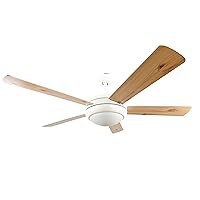 AireRyder Ursa Ceiling Fan with Lighting, Elegant Fan with Reversible Blades in White/Pine, Includes Remote Control, 132 cm Diameter (Colour: White & White/Pine)