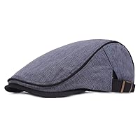 Hunting Hat Beachwear, Comfortable Men's Cotton Flat Cap Driving Gatsby Casquette Hat for Fishing and Hiking (Color : Black, Size : Free Size)