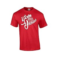 Ya'll Need Jesus Christian Short Sleeve T-shirt-red-4xl