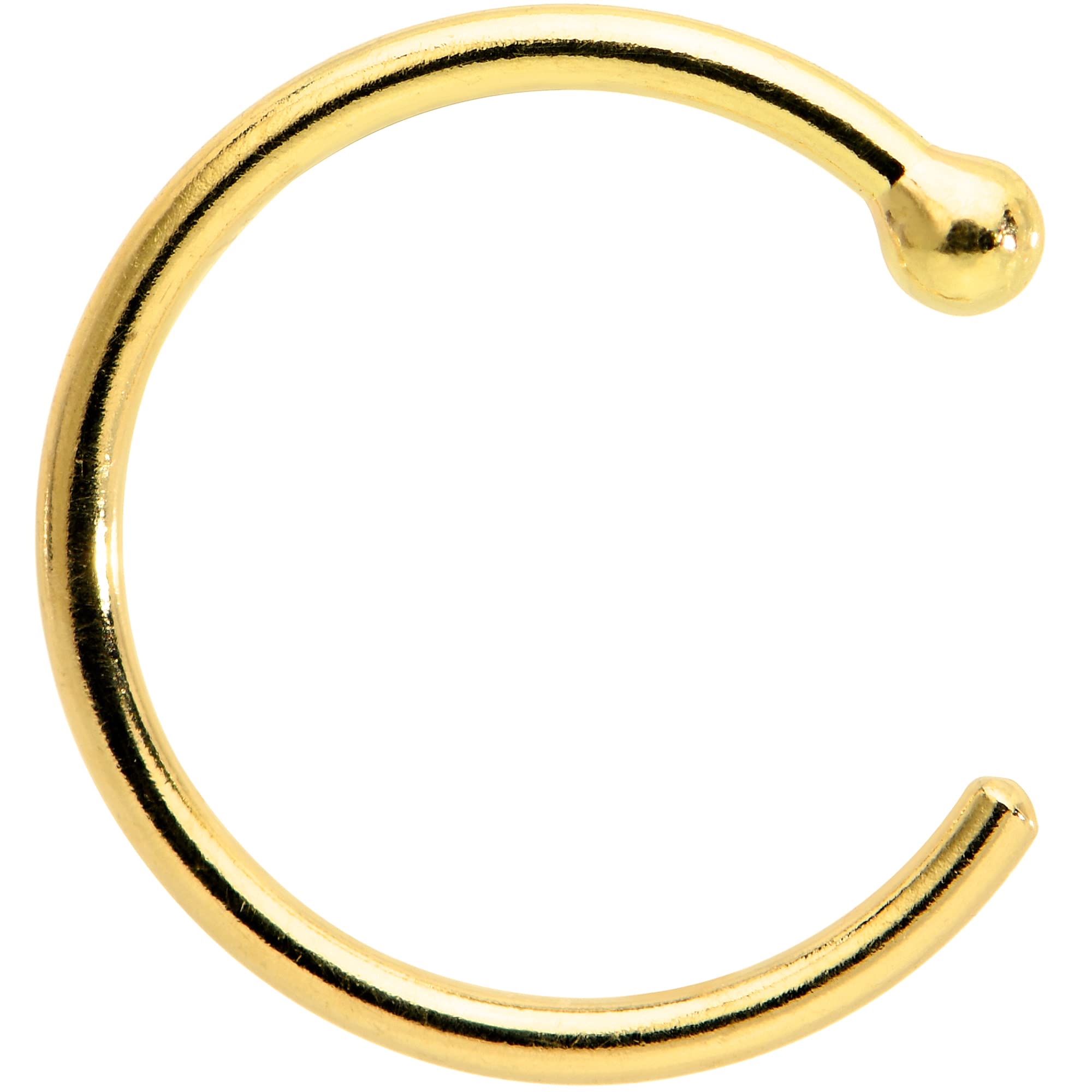 Body Candy Nose Hoops in 18k Gold 20 Gauge 5/16