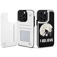 I Believe Bigfoot Compatible with iPhone 15 Pro Flip Phone Case Cover Fashion Card Holder Wallet Unisex