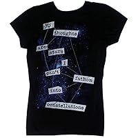 The Fault In Our Stars My Thoughts Are Stars Juniors Black T-Shirt (X-Large)