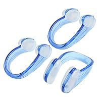 uxcell Swimming Nose Clip, 3 Pcs Waterproof Silicone Swim Nose Plugs for Men Women, Soft Non-Slip Nose Plug Protector Children for and Adults, Clear Blue (Pack of 3)
