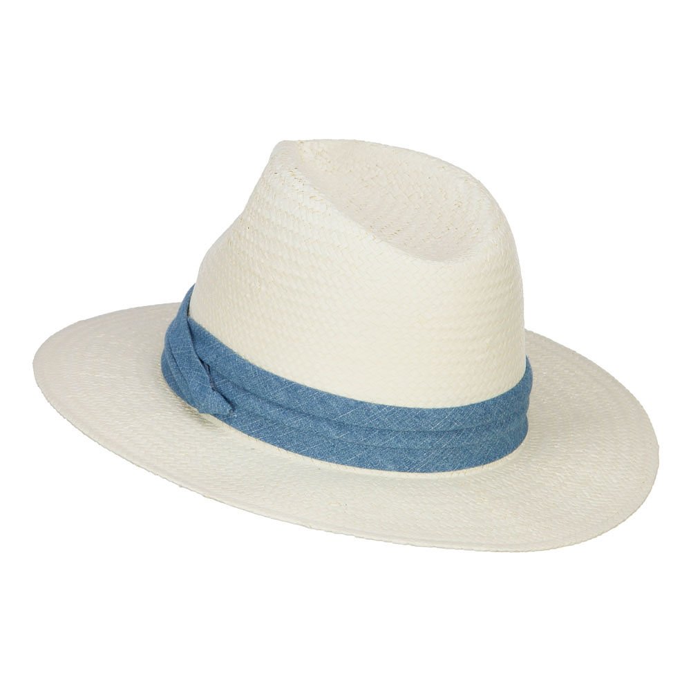 MG Toyo Fedora Hat with Color Band