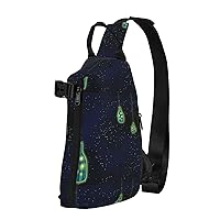 Bohemian Flower Print Lightweight Adjustable Crossbody Backpack Daypack For Men,Women Sling Bag