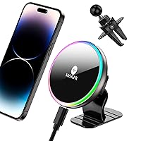 [Cooling Version] ZeeHoo 15W Fast Wireless Car Charger, Auto-Clamping Car  Mount, Windshield Dash Air Vent Phone Holder Cooling Charging for iPhone 14