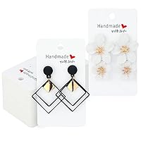G2PLUS 200PCS Earring Display Cards, Handmade with Love Earrings Holders Cards,2