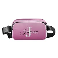 Purple Gradient Custom Fanny Pack Everywhere Belt Bag Personalized Fanny Packs for Women Men Crossbody Bags Fashion Waist Packs Bag with Adjustable Strap for Travel Outdoors Sports Shopping