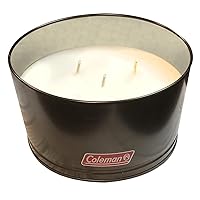 Coleman Outdoor Citronella Candle, Decorative 3-Wick Tin Bucket Candle for Patio, Backyard, Outdoor, Camping Candle, Black Tin Bucket Candle, Up to 35 Hours Burn time, 20oz