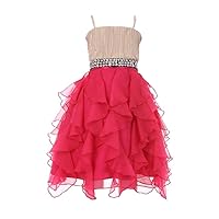 Ruffle Surplice Dress & Shrug - Girls 14 Hot Pink
