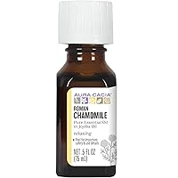 Aura Cacia Roman Chamomile in Jojoba Oil, 100% Pure Therapeutic Grade, 15ml