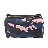 Conair Makeup Bag, Cosmetic Bag - Great for Makeup Brushes, Cosmetics Perfect for Carry-On, Organizer Shape in Blue, Pink and Black Camouflage
