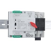 YCQ4-100R/2P Single Phase Din Rail ATS 220V Dual Power Automatic Transfer Electrical Selector Switches Uninterrupted (Color : YCQ4-100R/2P, Size : 63A)