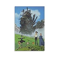 Howl's Moving Castle Anime Movie Posters Cool Cartoon Aesthetic Guys Girls Dorm Decor Canvas Wall Art Prints for Wall Decor Room Decor Bedroom Decor Gifts 08x12inch(20x30cm) Unframe-style